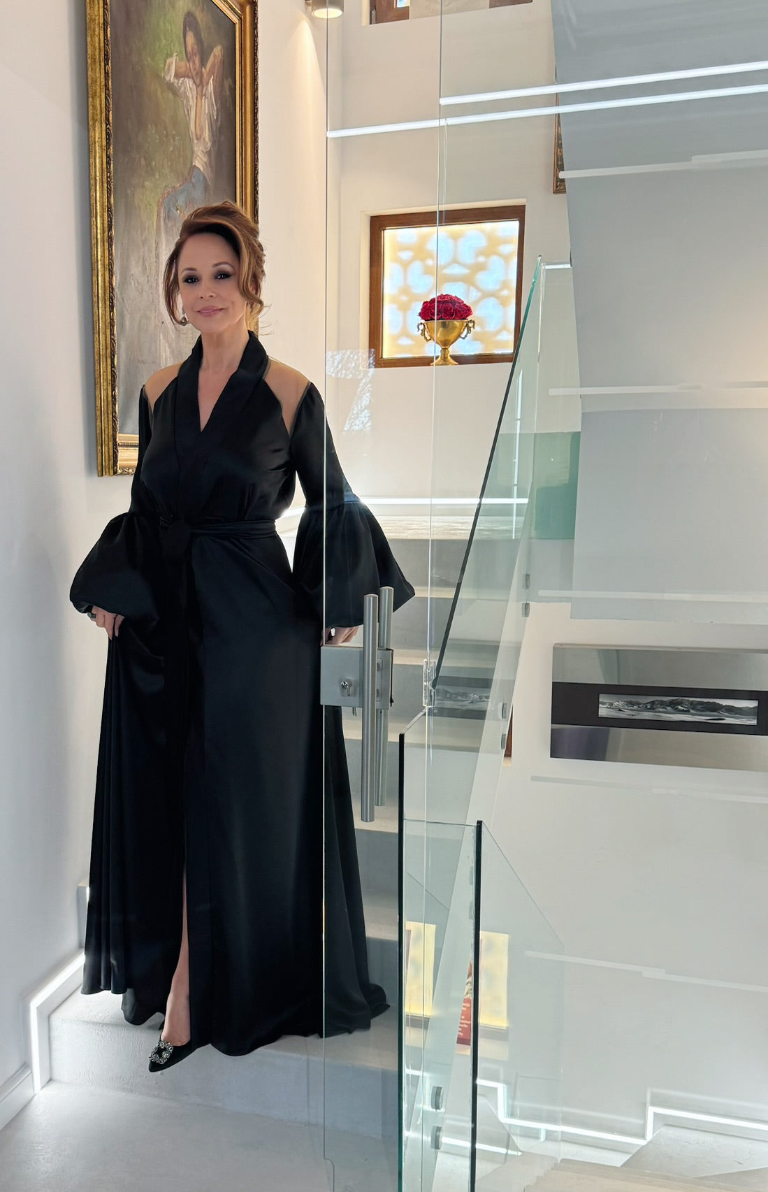 Noir Élegance Wrap dress