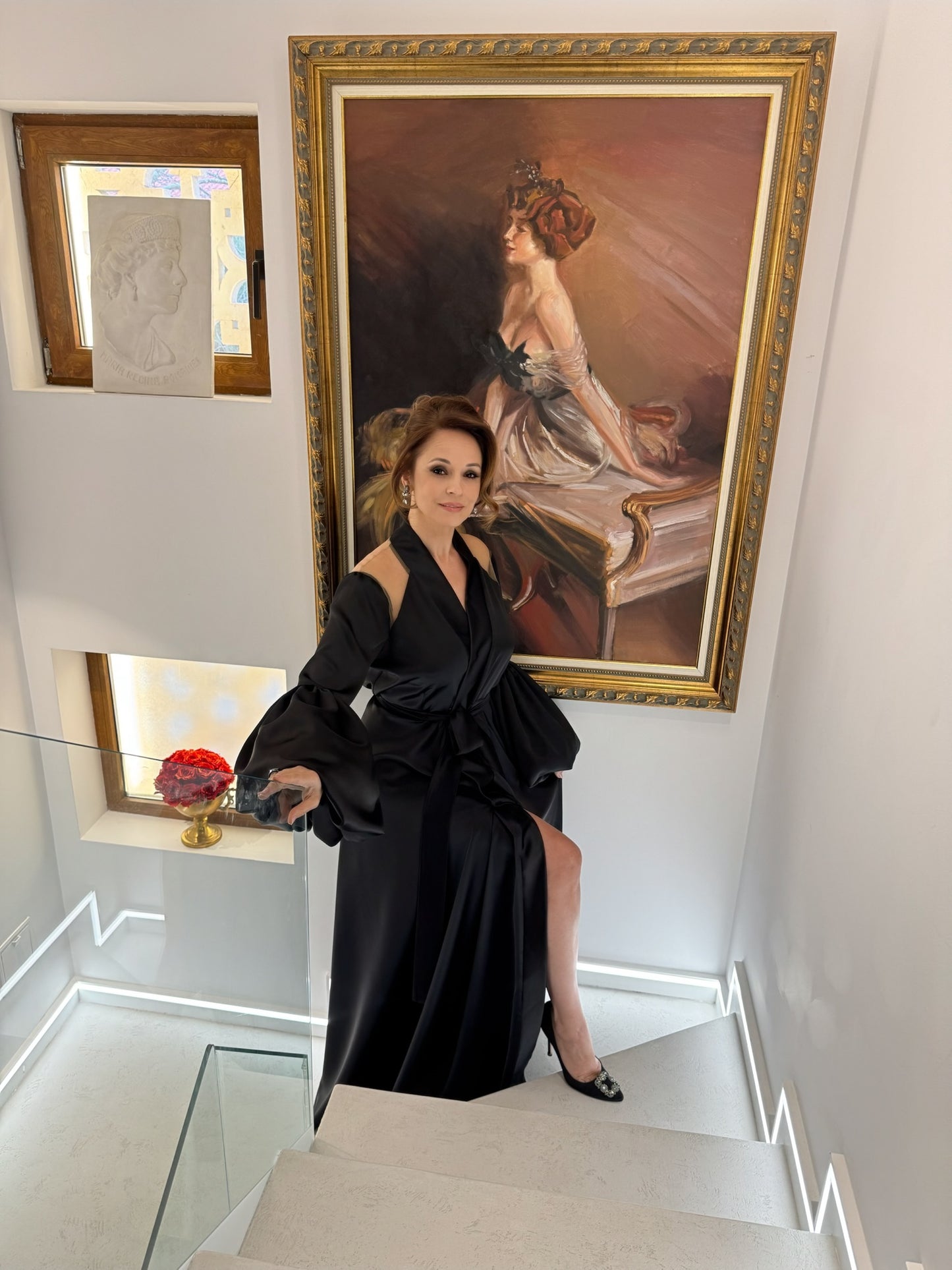 Noir Élegance Wrap dress