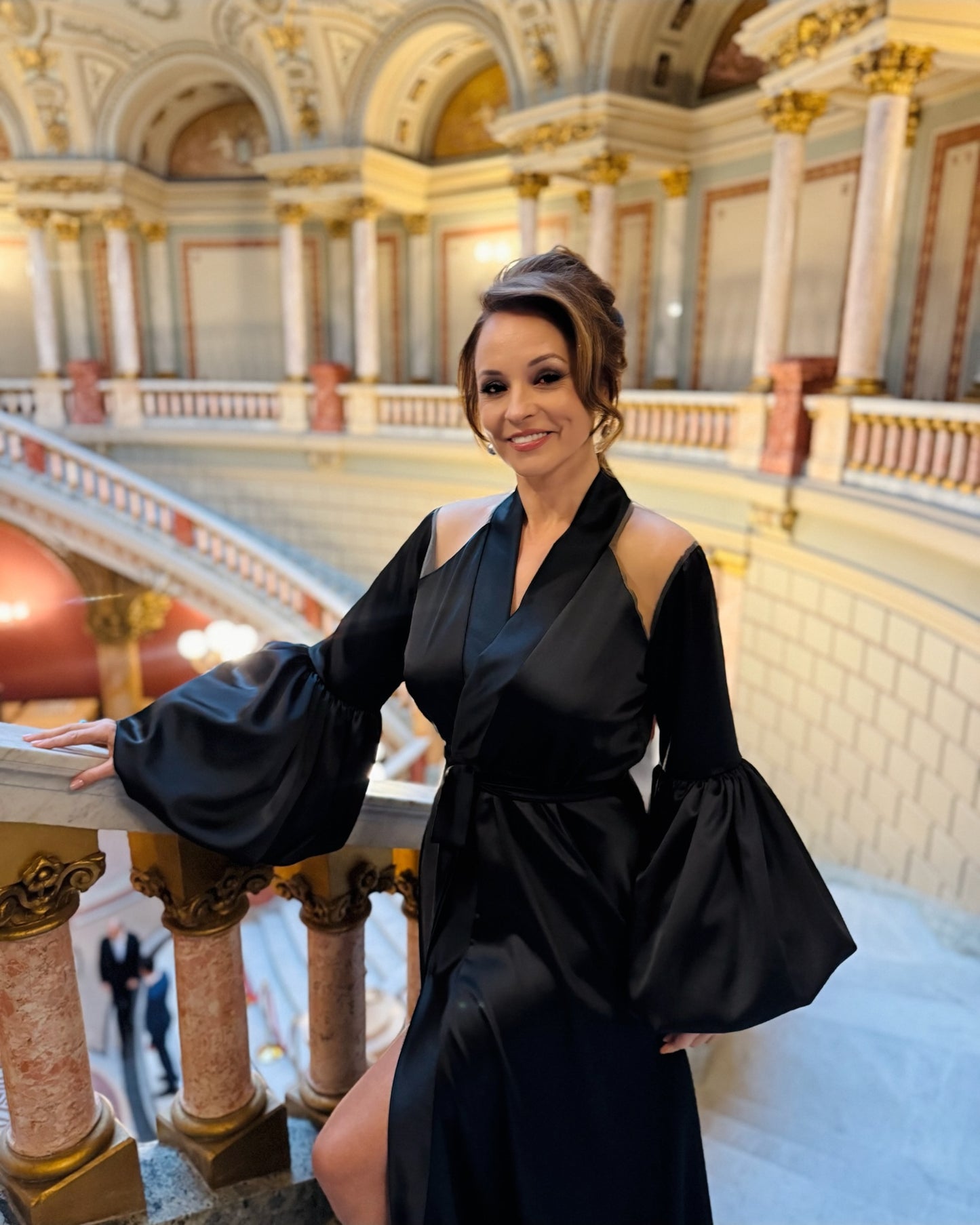 Noir Élegance Wrap dress