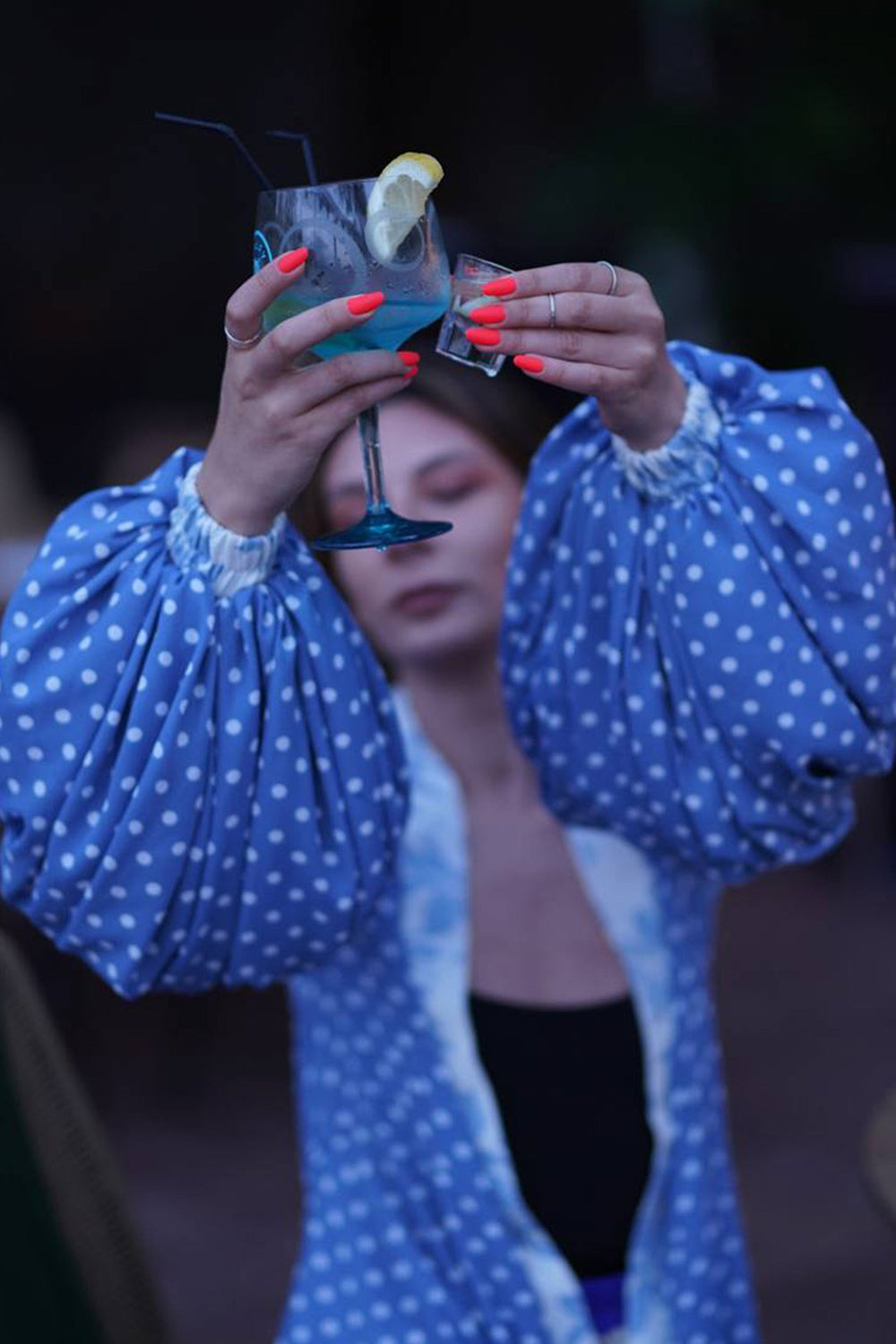 Blue Polka Dots Desire Kimono