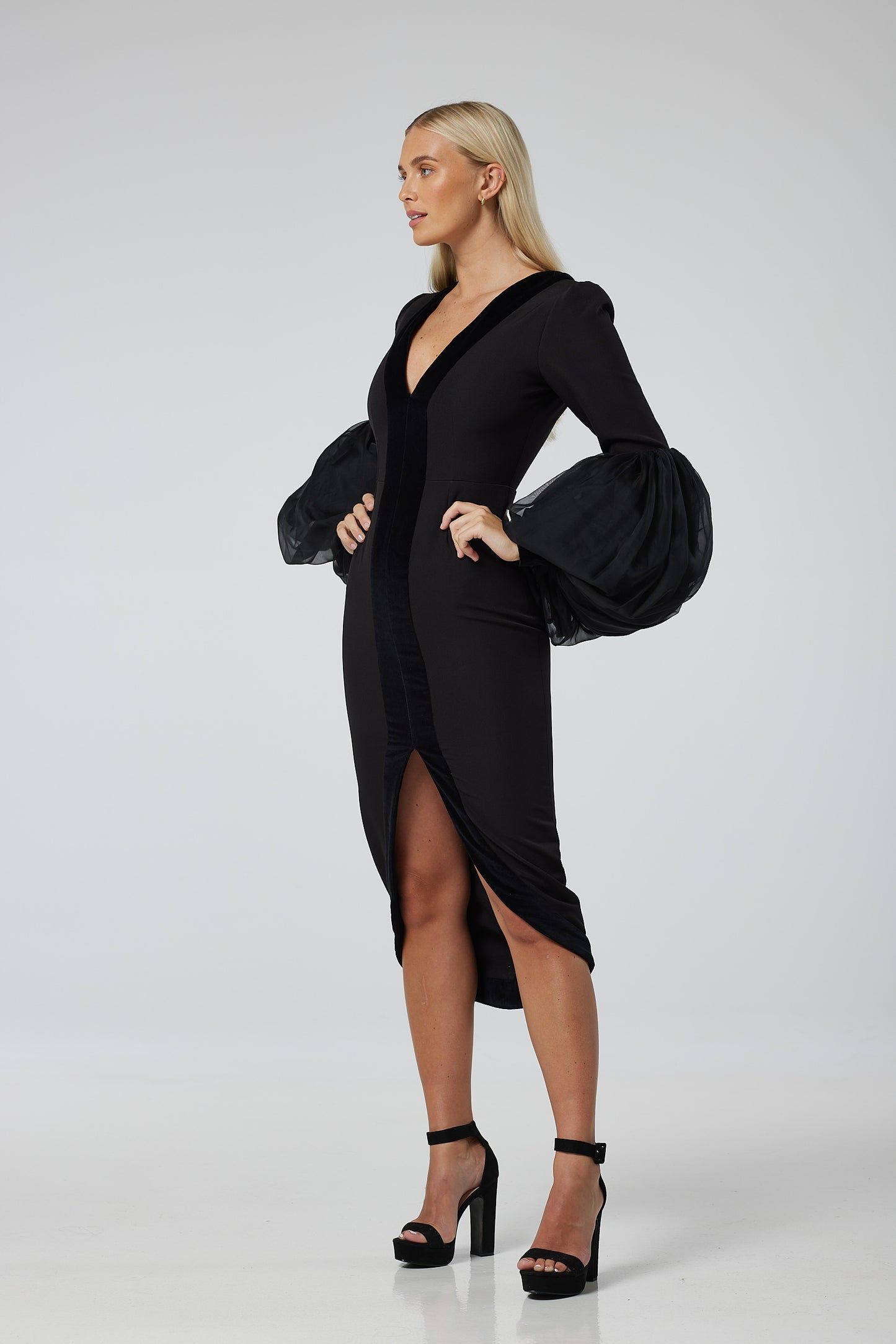 Black midi dress
