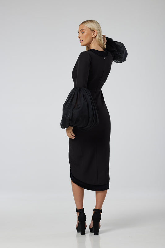 Black midi dress