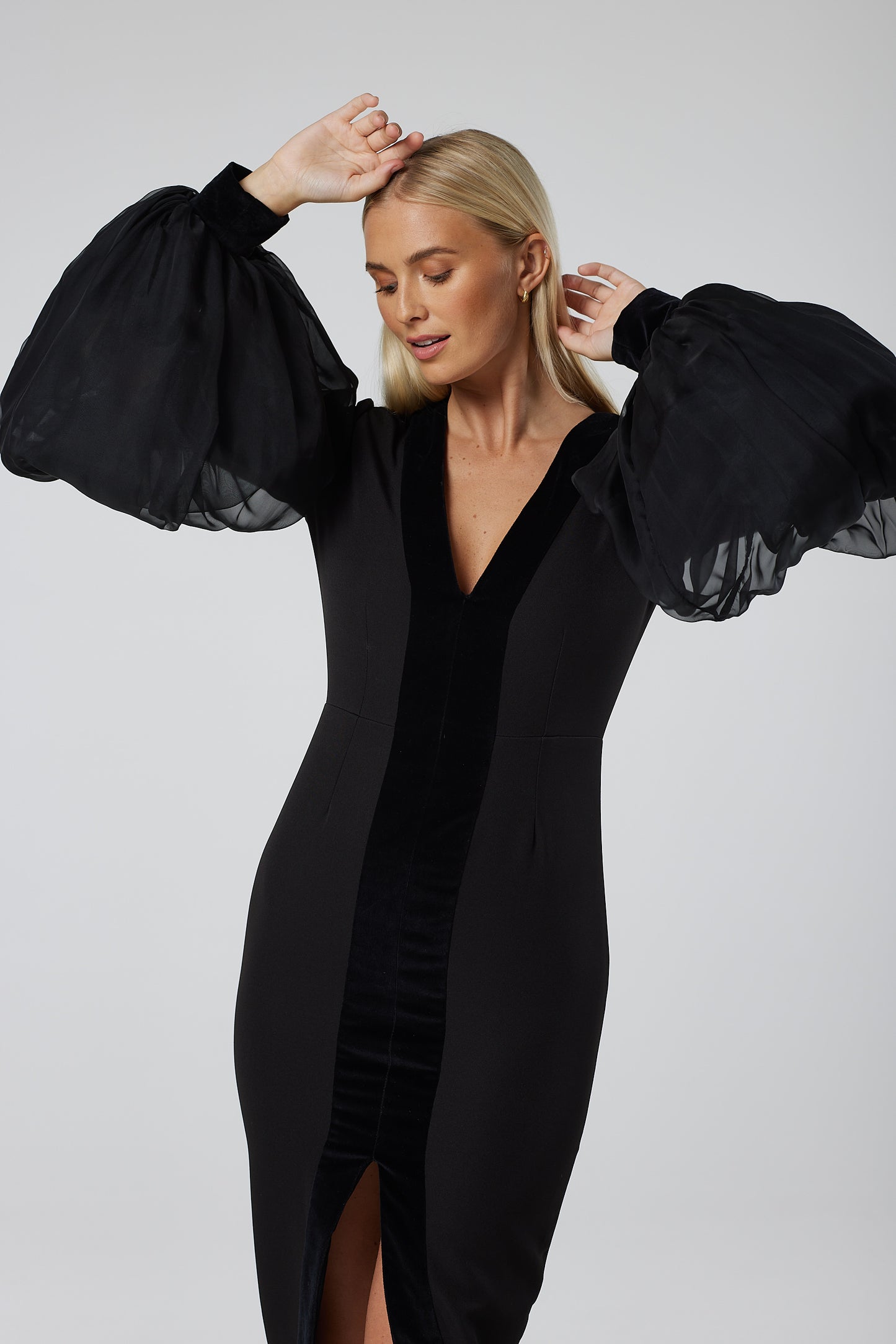 Black midi dress