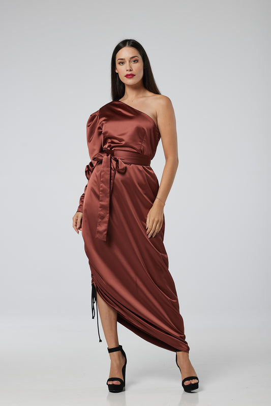 One shoulder midi dress