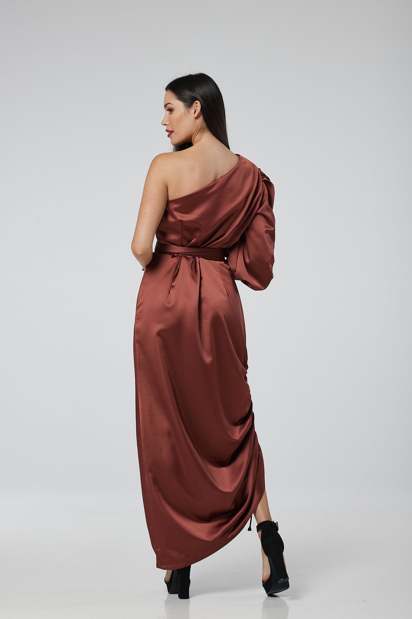 One shoulder midi dress