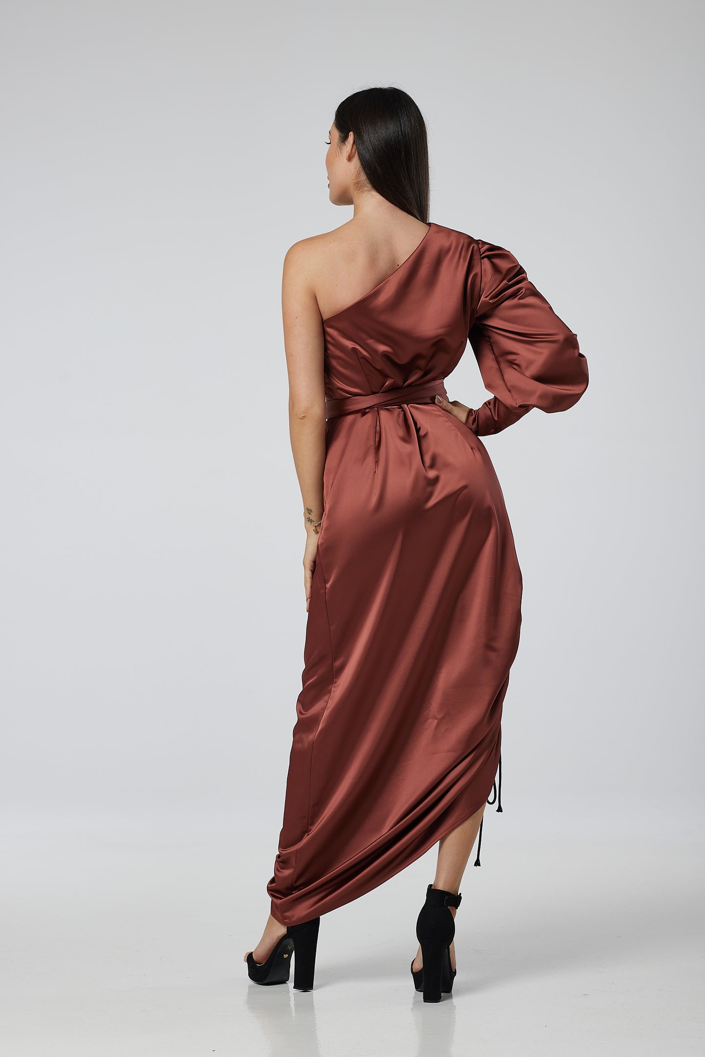 One shoulder midi dress