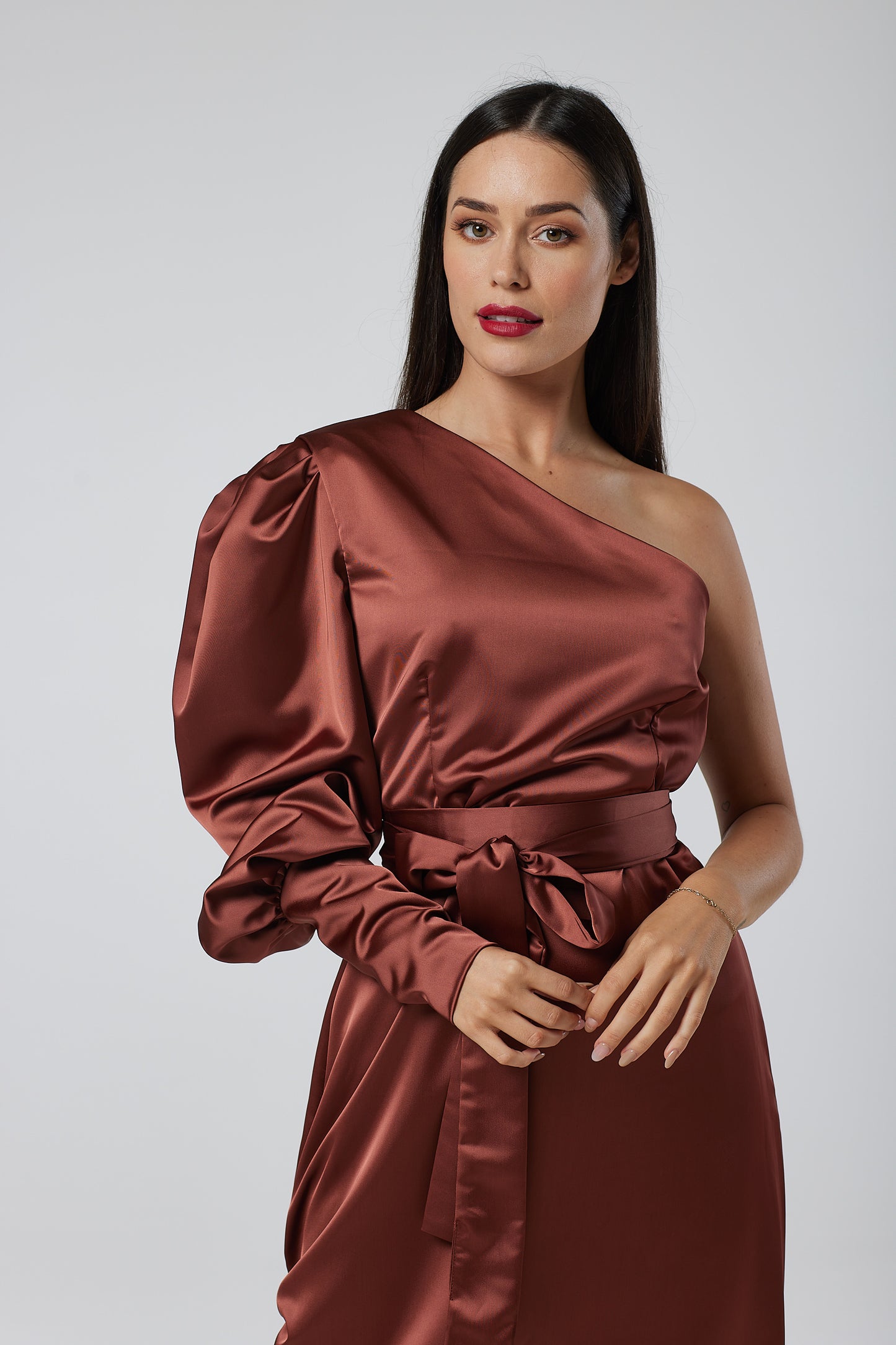 One shoulder midi dress