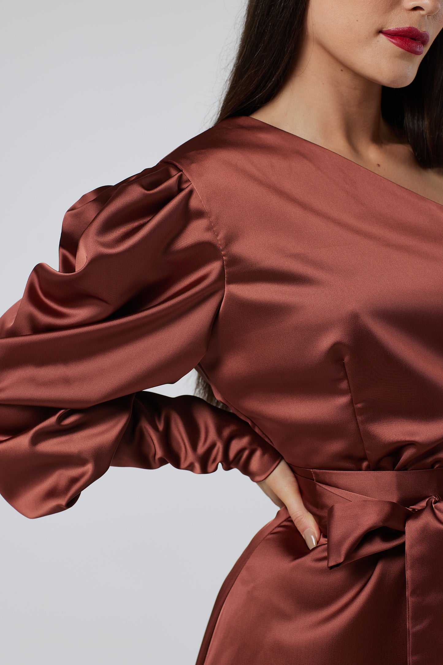 One shoulder midi dress
