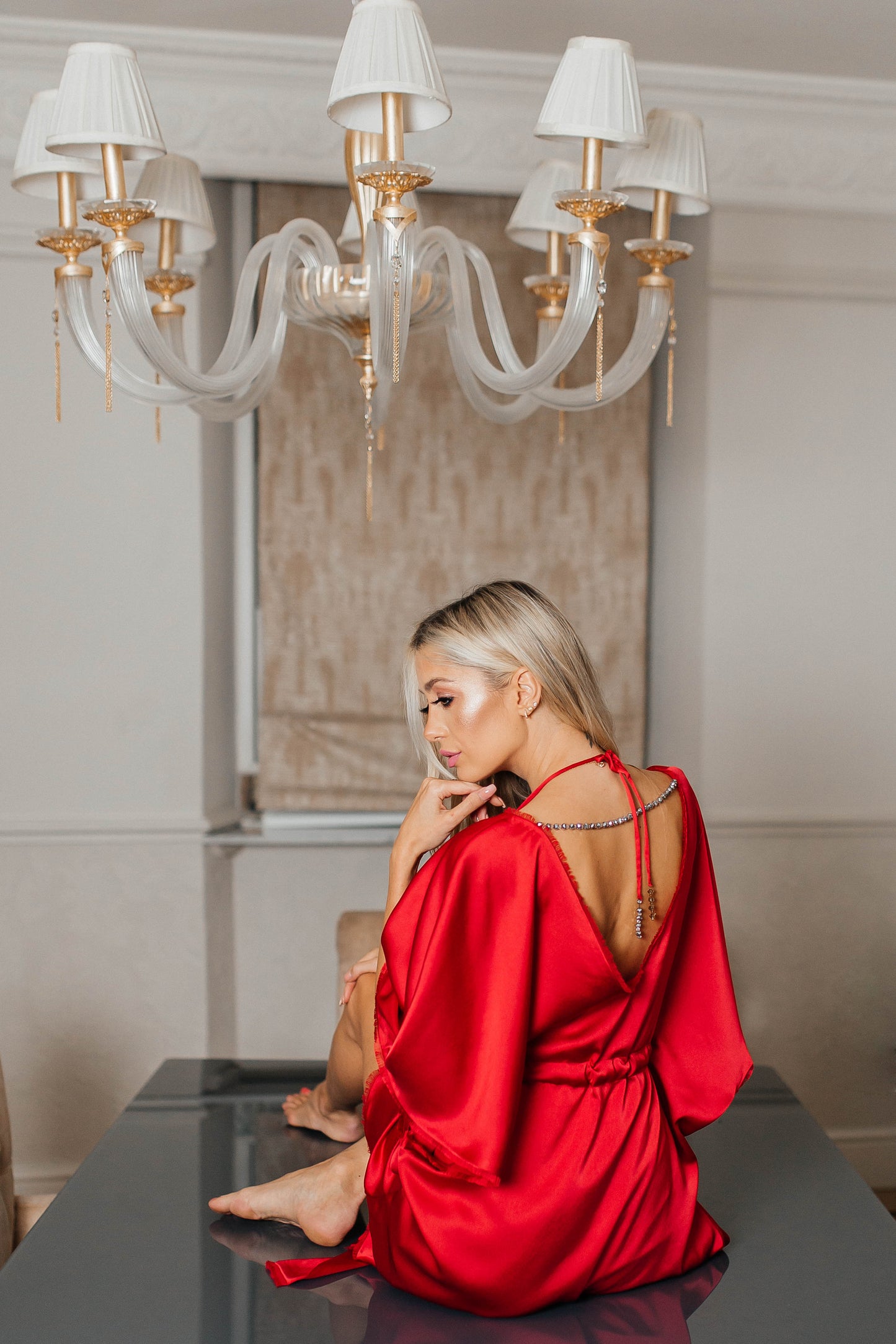 Desire Silky Satin Dressing Gown Set 2 Pieces