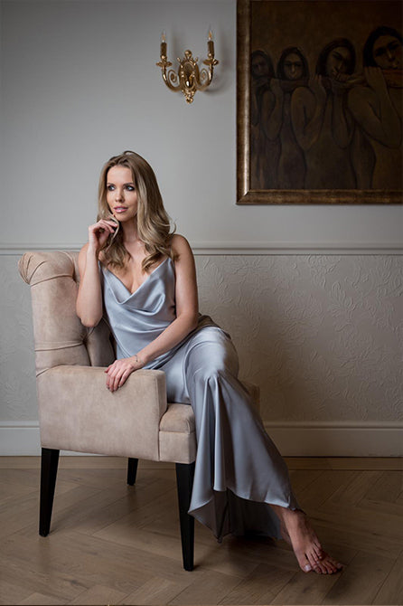 Long slip Silky Satin Dress