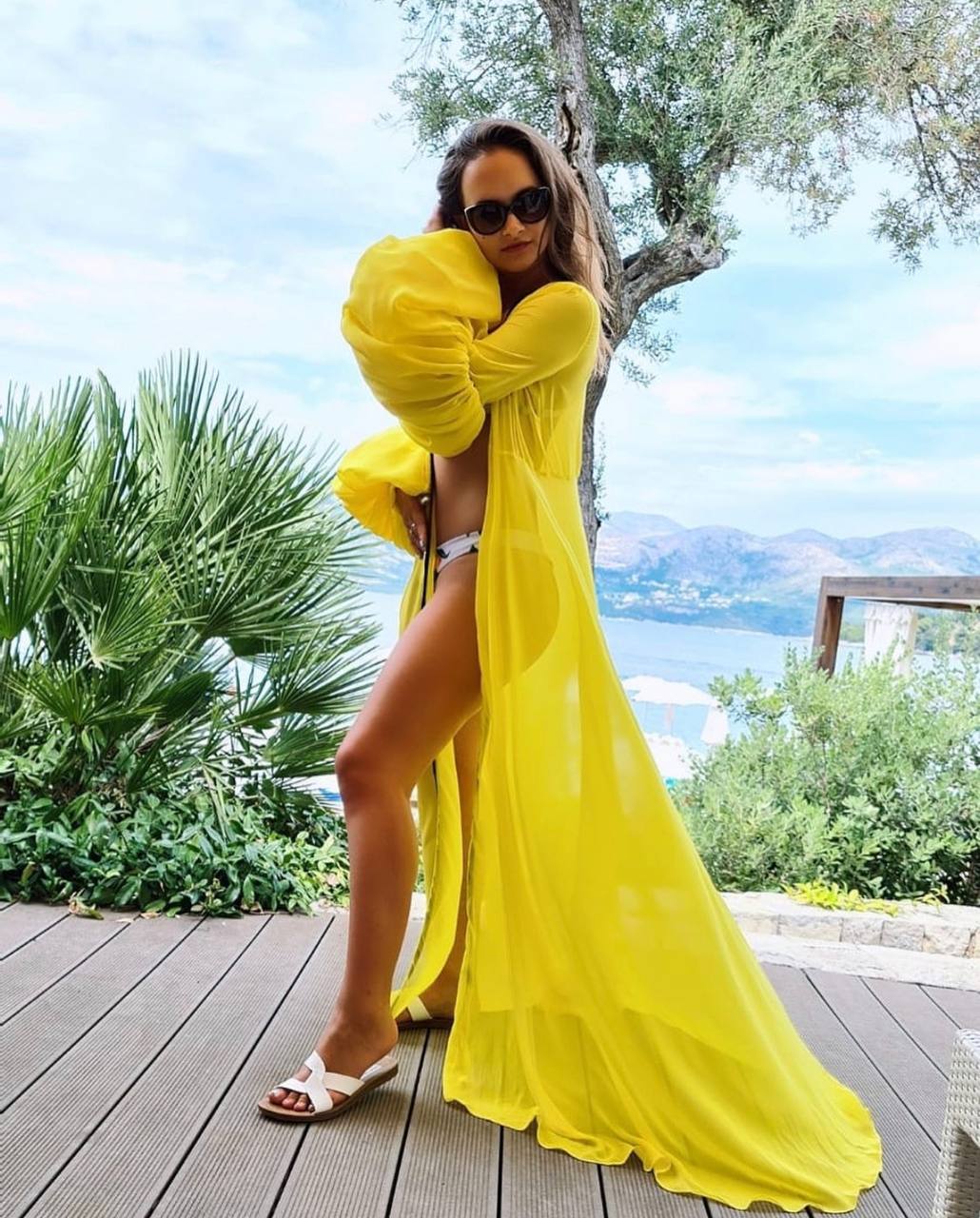 Santorini Yellow Kimono Dress