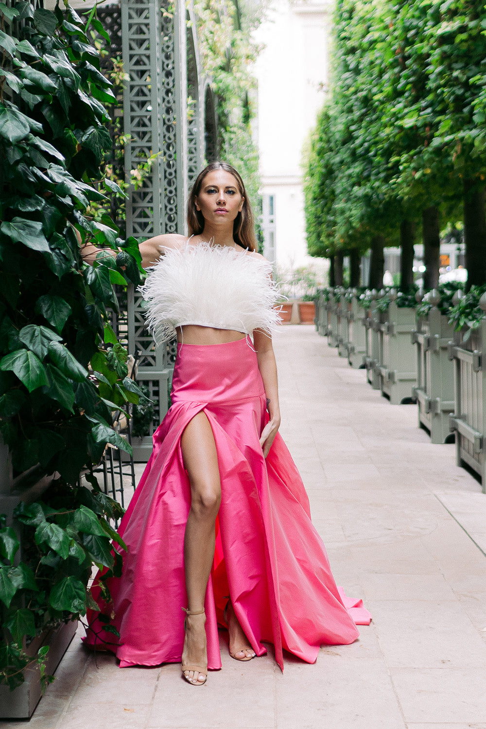 Taffeta Volume Skirt Pink