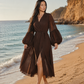 Espresso Desire Wrap Dress