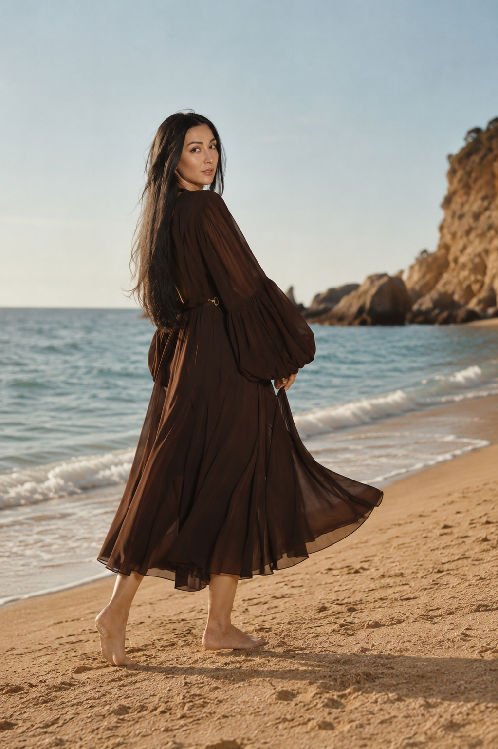 Espresso Desire Wrap Dress