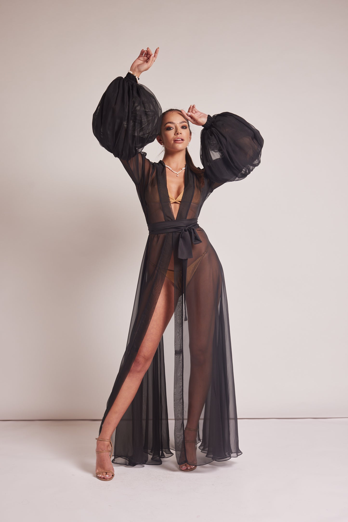 black dress kimono Maxi Dress in Black XXXL