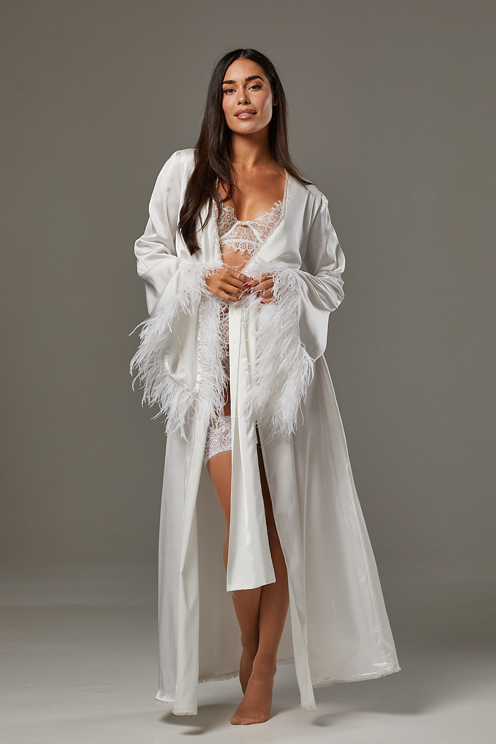 Maxi white kimono