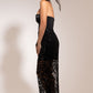 Black corset sequins dress with detachable arm