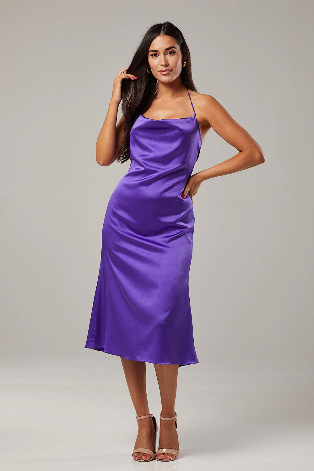 Purple Midi-Dress
