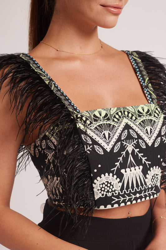 Feather cropped Top